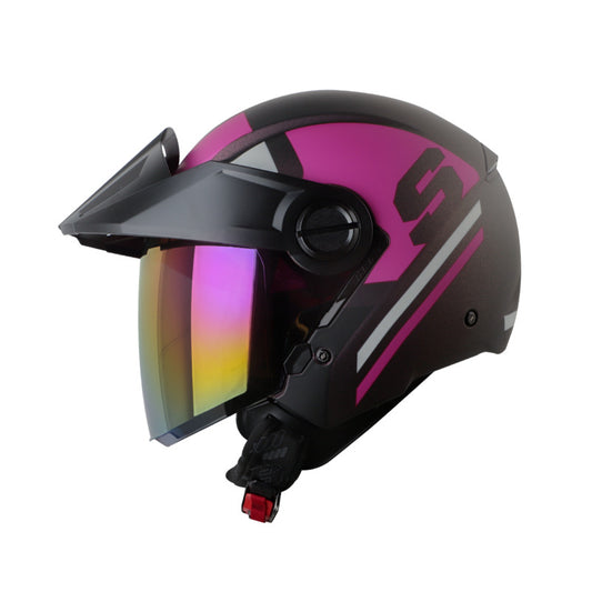 CASCO SHAFT SH-212 DRAK MATE CAMALEON BLANCO VISOR IRIDIUM