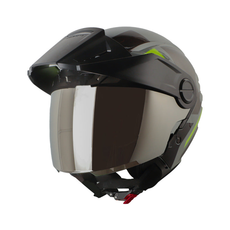 CASCO SHAFT SH-212 DRAK GRIS AMARILLO NEON VISOR IRIDIUM