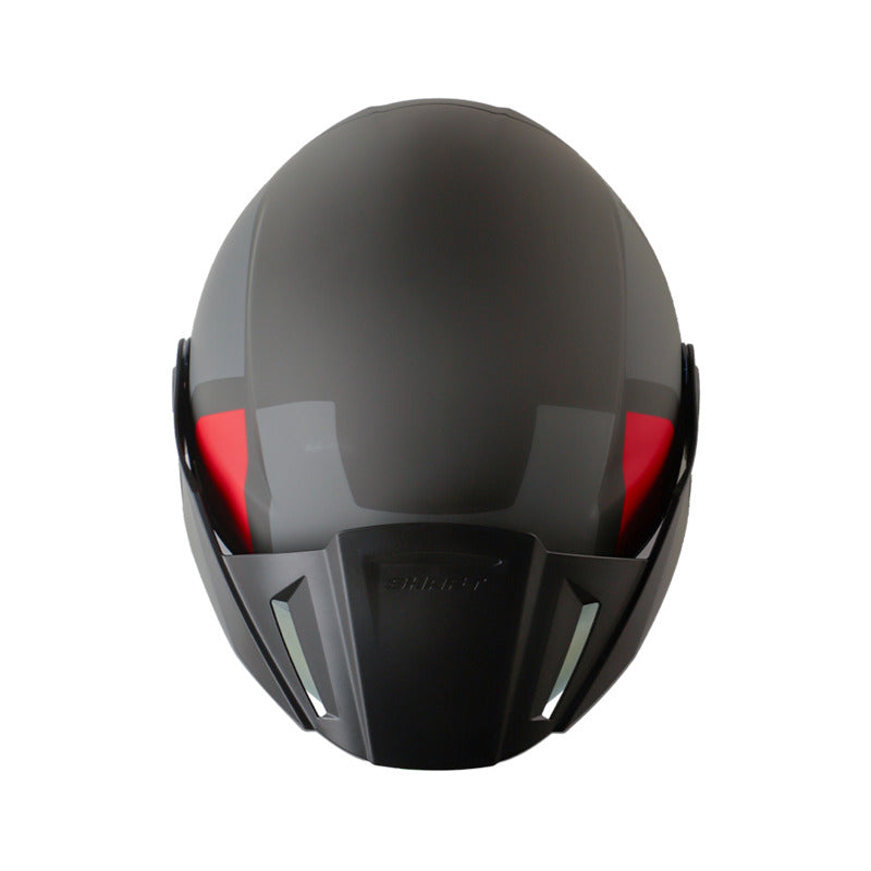 CASCO SHAFT SH-212 DRAK MATE GRIS OSCURO ROJO VISOR IRIDIUM