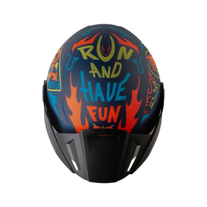 CASCO SHAFT SH-212 MISCHIEVOUS MATE AZUL OSCURO NARANJA NEON