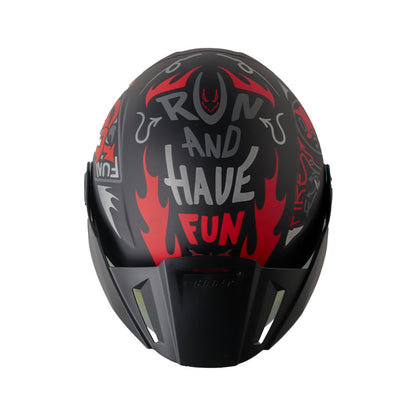 CASCO SHAFT SH-212 MISCHIEVOUS MATE NEGRO ROJO VISOR IRIDIUM