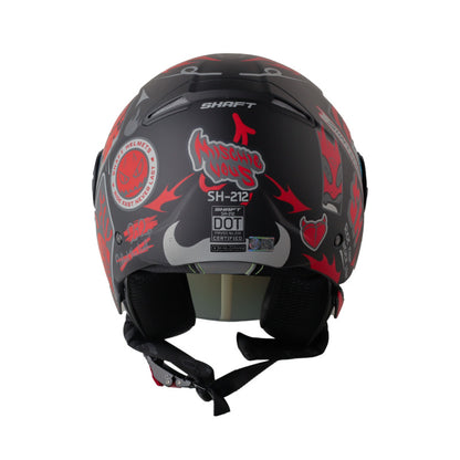 CASCO SHAFT SH-212 MISCHIEVOUS MATE NEGRO ROJO VISOR IRIDIUM