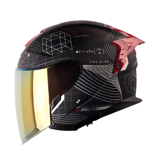 CASCO SHAFT SH-240DV PRO ARE WE ALONE MATE NEGRO ROJO