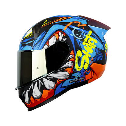 CASCO SHAFT SH-560 EVO MENFIS MATE AZUL NARANJA NEON