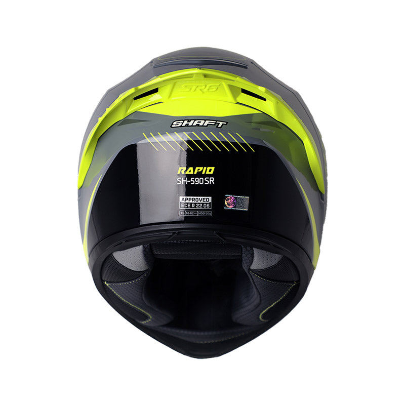 CASCO SHAFT SH-590SR RAPID GRIS AMARILLO NEON VISOR HUMO