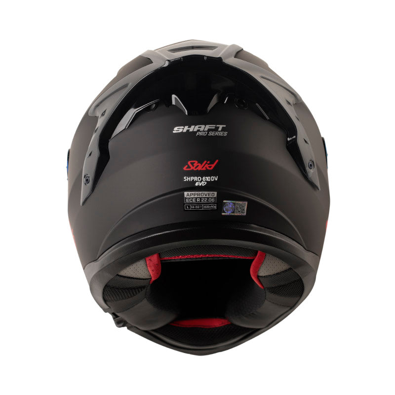 CASCO SHAFT SH-610DV PRO SOLID MATE NEGRO ROJO VISOR IRIDIUM