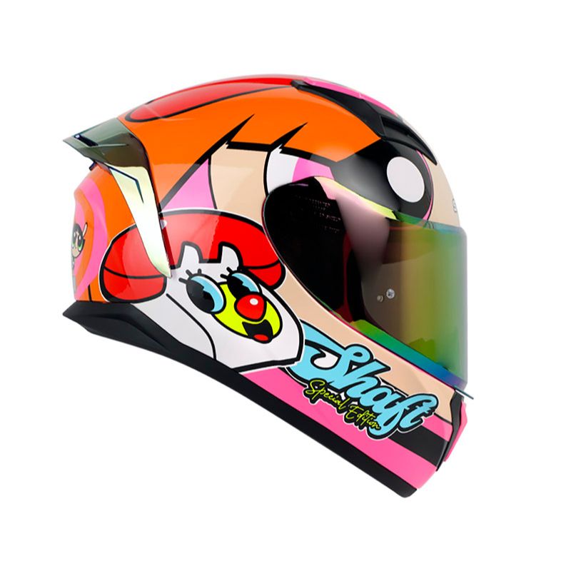 CASCO SHAFT SH-582SP BOMBON FUCSIA NARANJA VISOR IRIDIUM